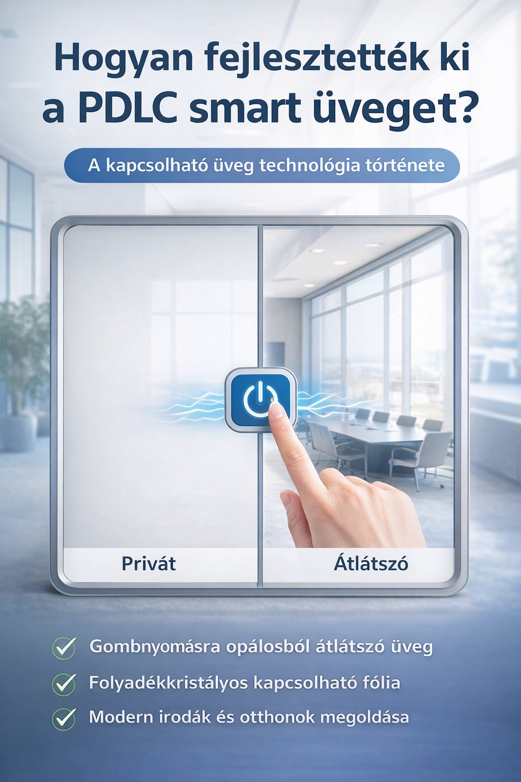 Hogyan fejlesztették ki a PDLC smart üveget? – A kapcsolható üveg technológia története