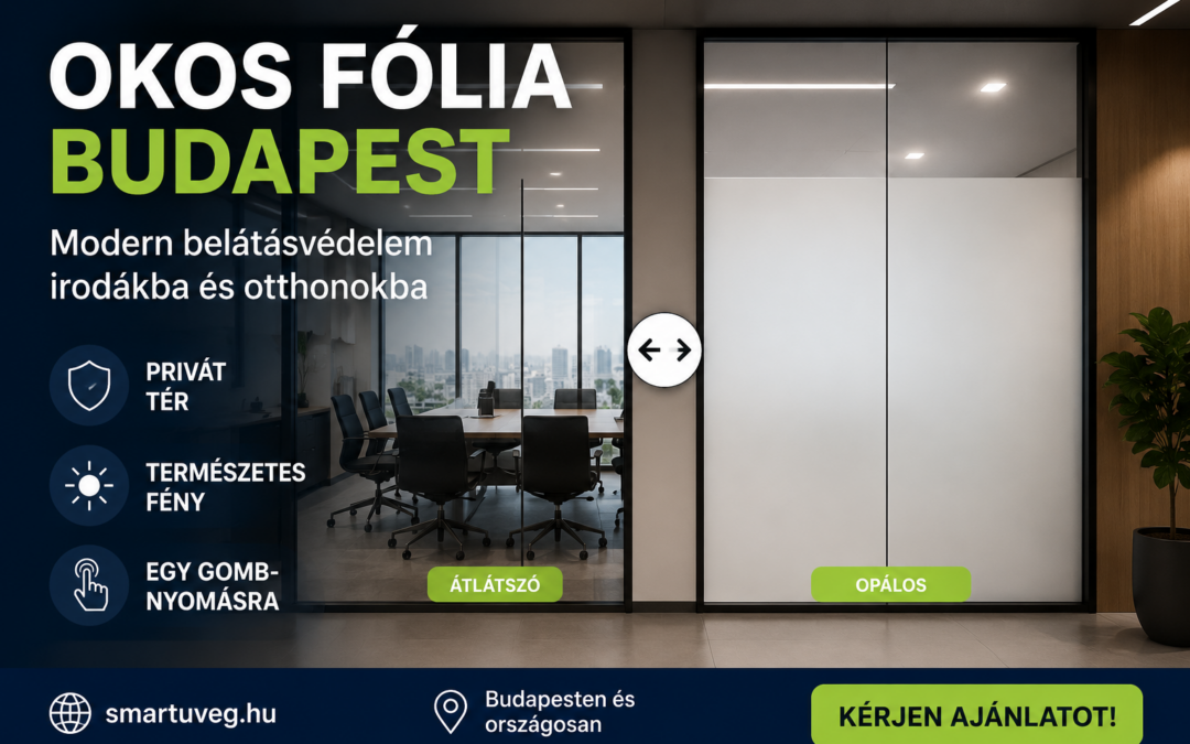 Okos fólia Budapest – kapcsolható PDLC fólia irodai üvegfalon